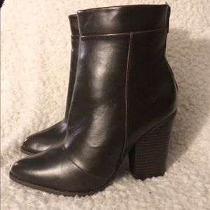 A+ Brown faux leather booties NWOB size 6 1/2.